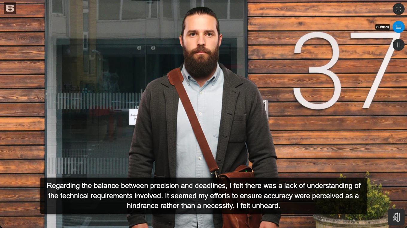 A digital human explaining, in his own words, how the conversation made him feel
