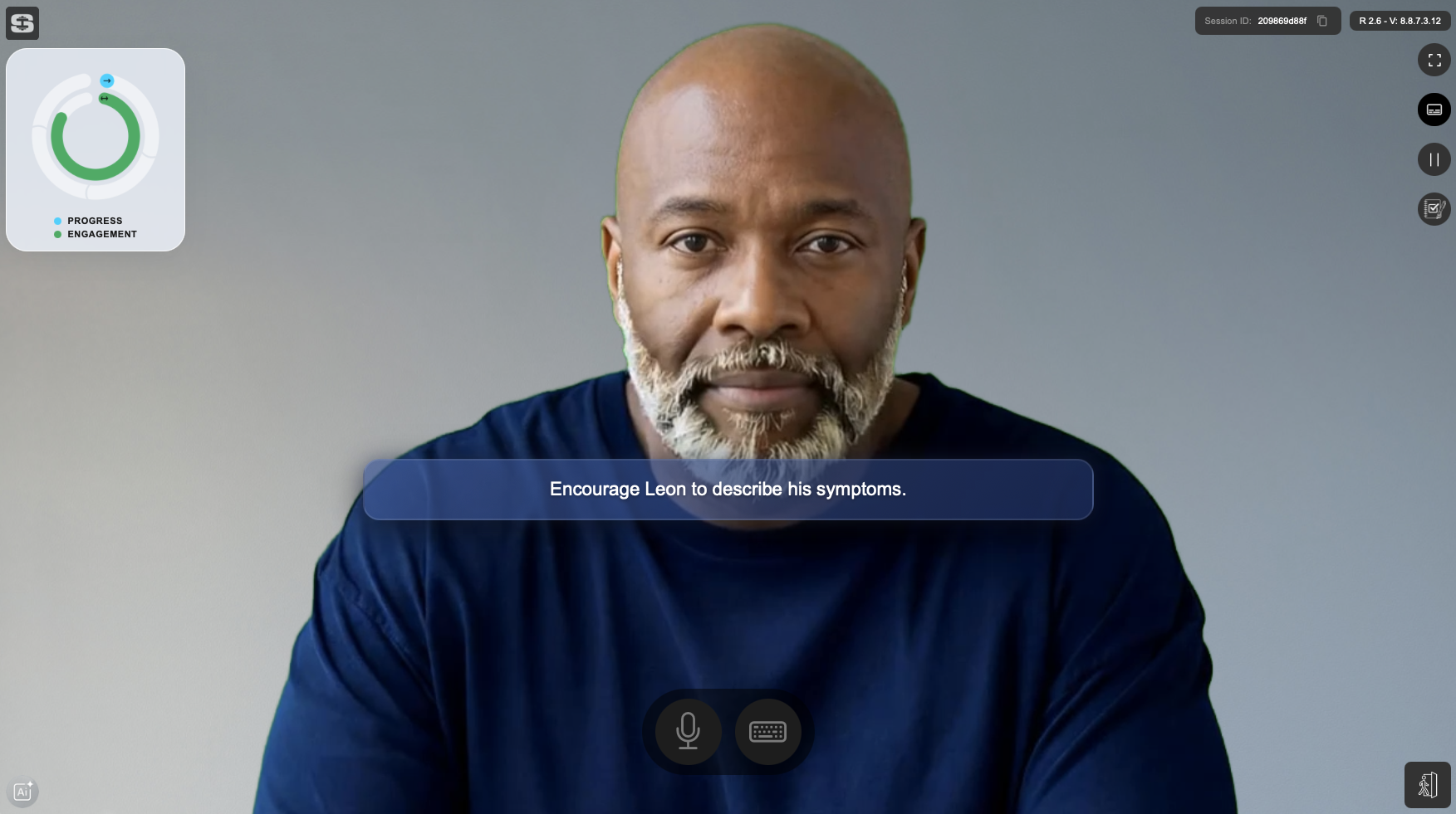 A live AI role play conversation with a realistic character and the session prompt